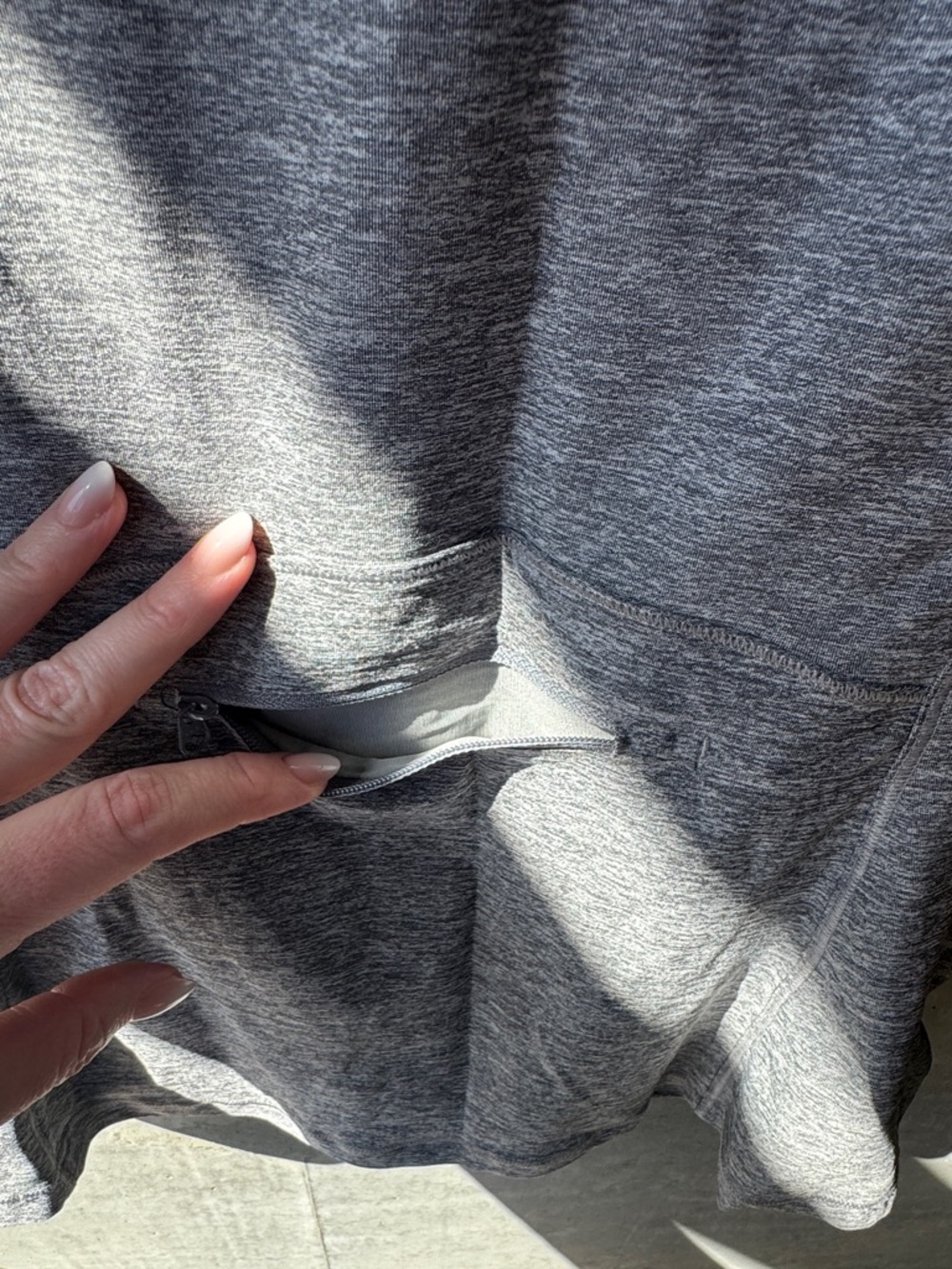 Athleta Heather Grey Zip-Front Cap Sleeve Tank - Picture 4 of 4